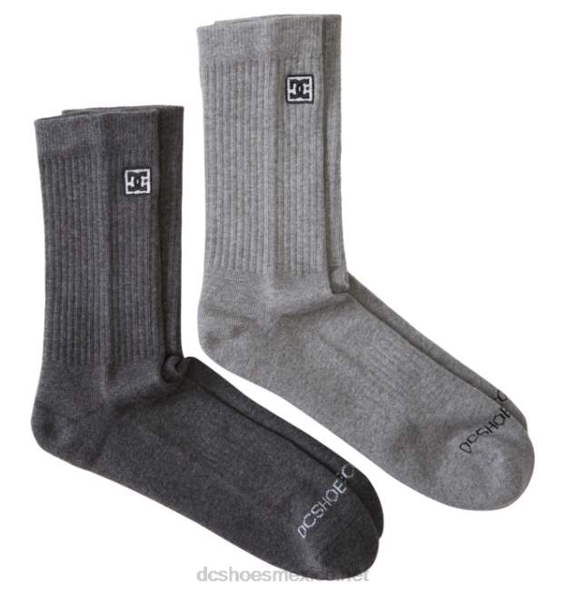 DC Shoes paquete de 2 pares de calcetines de equipo dc para hombre VGJFD4120 brezo gris claro