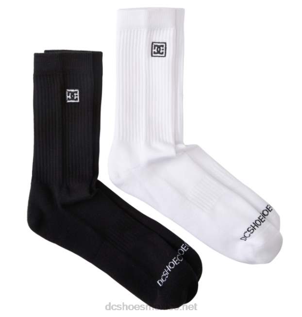 DC Shoes paquete de 2 pares de calcetines de equipo dc para hombre VGJFD4123 blanco