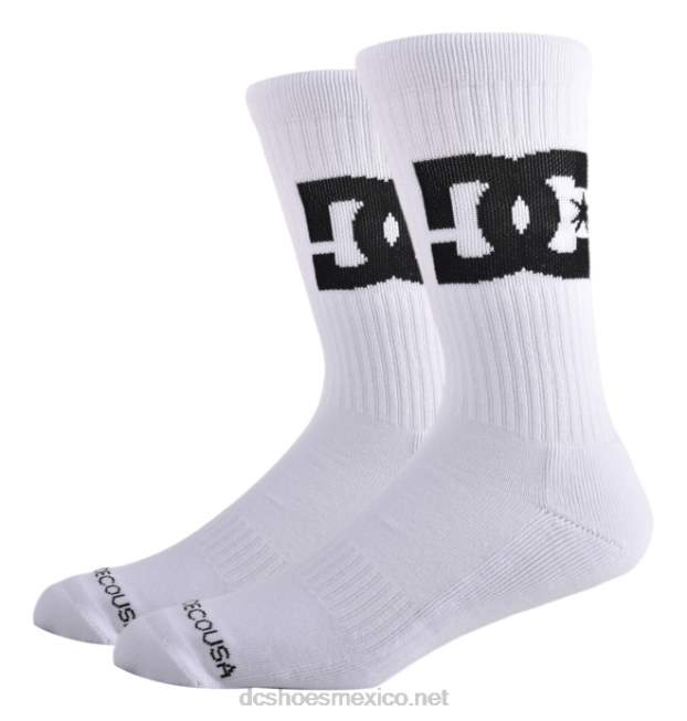 DC Shoes paquete de 2 pares de calcetines de equipo dc star para hombre VGJFD4117 blanco