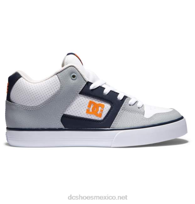 DC Shoes zapatos de caña media pure mid para hombre VGJFD4188 blanco/gris/naranja