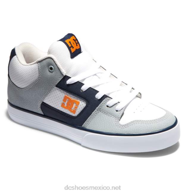 DC Shoes zapatos de caña media pure mid para hombre VGJFD4188 blanco/gris/naranja