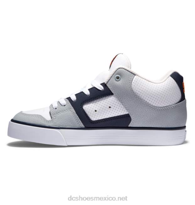 DC Shoes zapatos de caña media pure mid para hombre VGJFD4188 blanco/gris/naranja