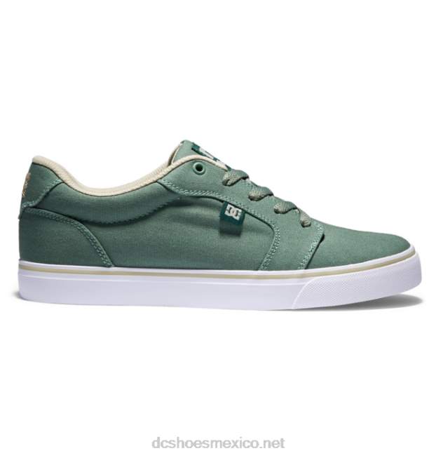 DC Shoes zapatos de lona de yunque para hombre VGJFD4288 verde blanco