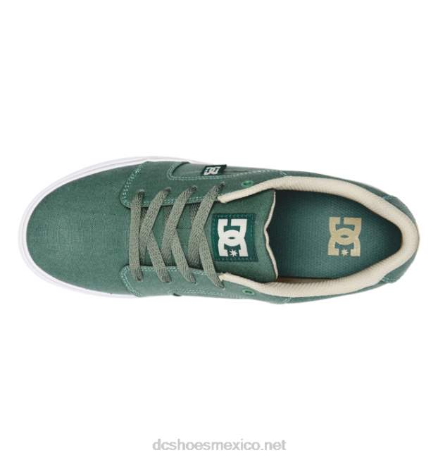 DC Shoes zapatos de lona de yunque para hombre VGJFD4288 verde blanco