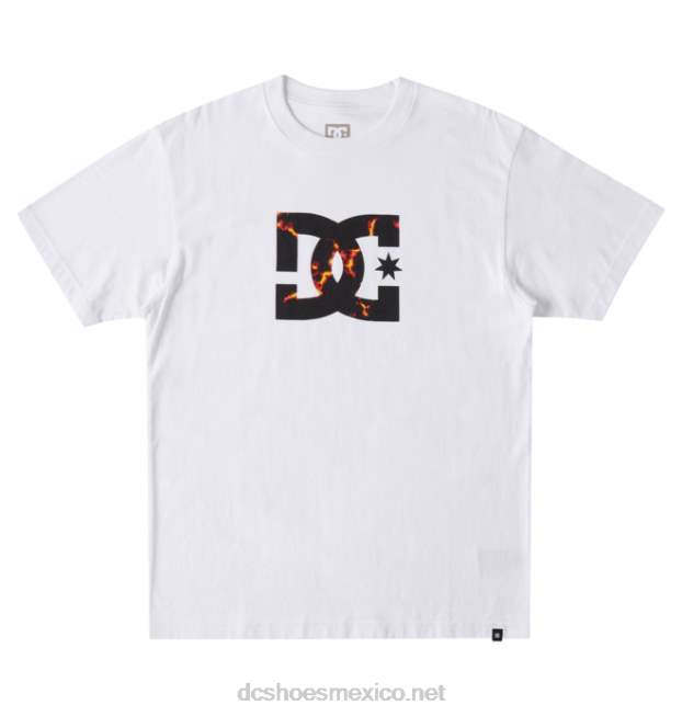 DC Shoes camiseta dc star fill heritage para hombre VGJFD477 fuego blanco