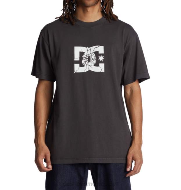DC Shoes camiseta de hombre destrozada VGJFD4113 lavado enzimático negro