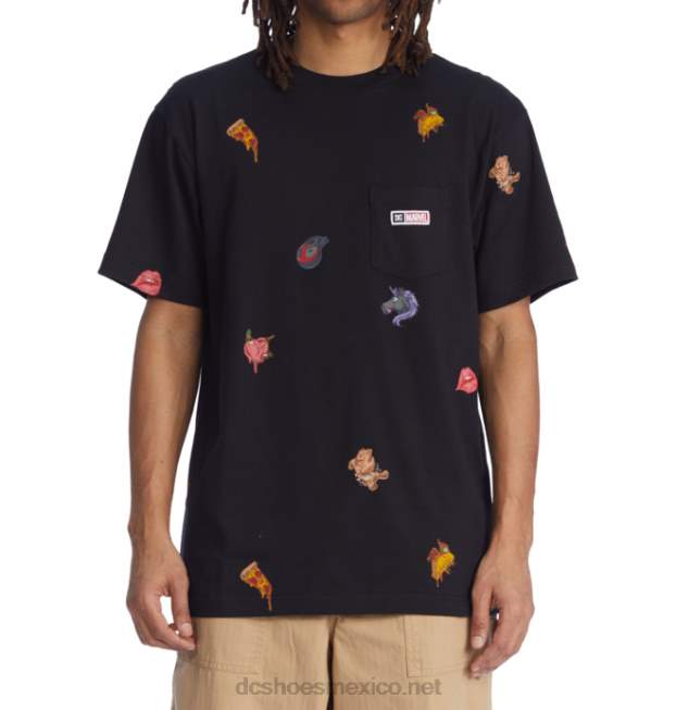 DC Shoes camiseta de hombre marvel deadpool x dc all over pocket VGJFD4404 negro