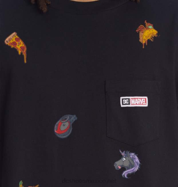 DC Shoes camiseta de hombre marvel deadpool x dc all over pocket VGJFD4404 negro