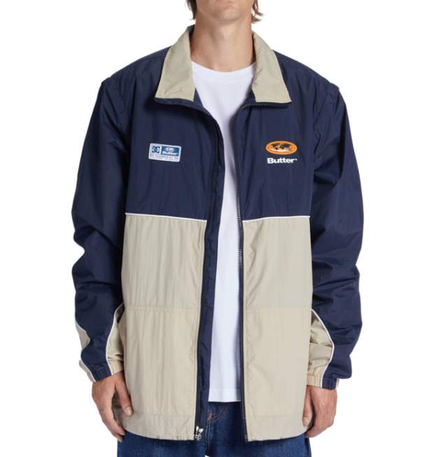 DC Shoes Chaqueta cortavientos resistente al agua Butter Goods x DC para hombre VGJFD4201 isla fósil