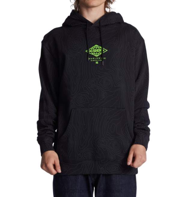 DC Shoes sudadera con capucha outland para hombre VGJFD4137 topográfico negro