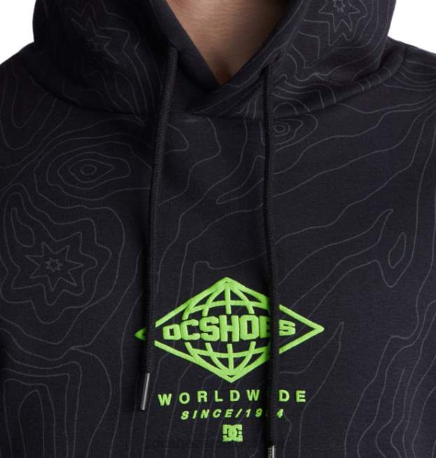 DC Shoes sudadera con capucha outland para hombre VGJFD4137 topográfico negro