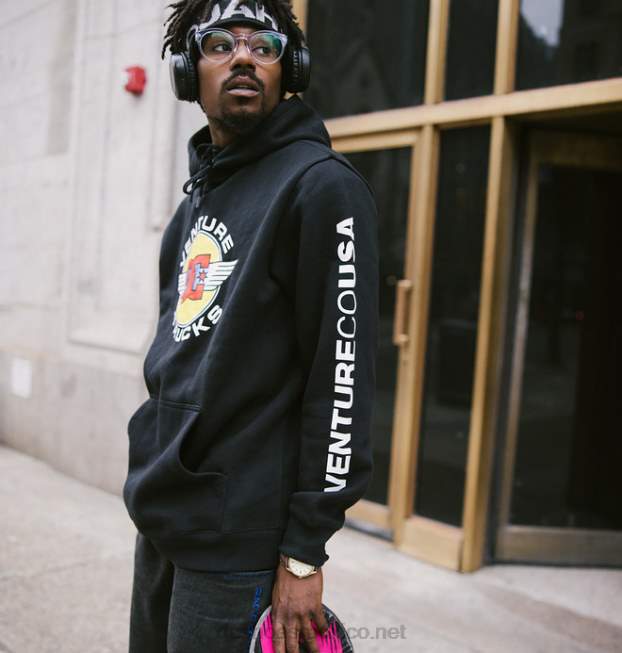 DC Shoes sudadera con capucha venture x dc co usa para hombre VGJFD4413 negro