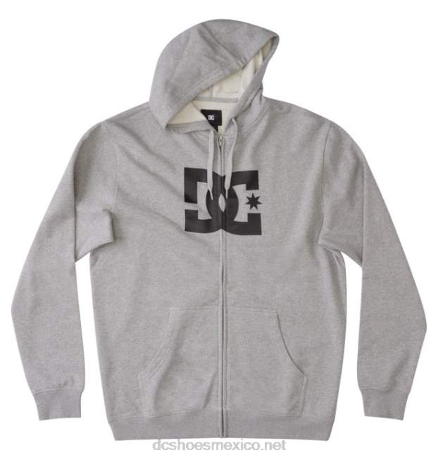 DC Shoes sudadera con capucha y cremallera dc star para hombre VGJFD4399 cuero gris