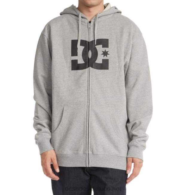 DC Shoes sudadera con capucha y cremallera dc star para hombre VGJFD4399 cuero gris