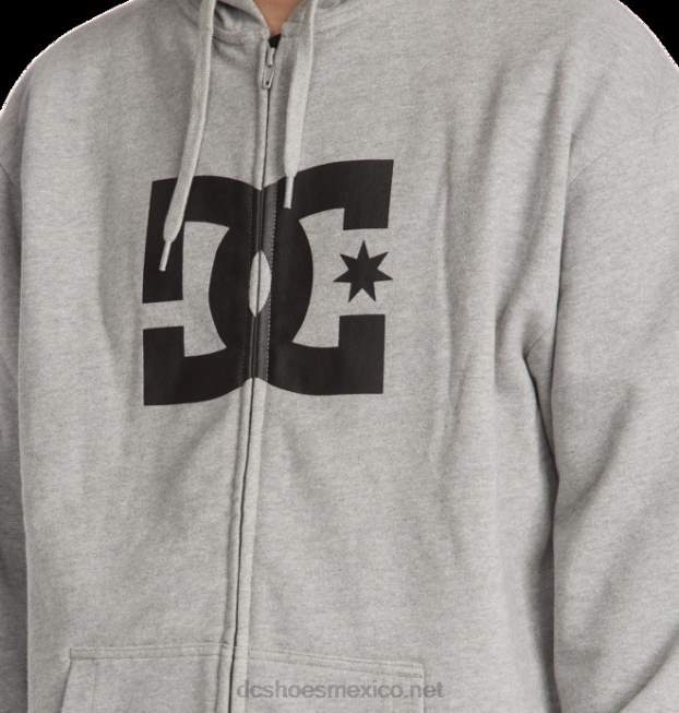 DC Shoes sudadera con capucha y cremallera dc star para hombre VGJFD4399 cuero gris