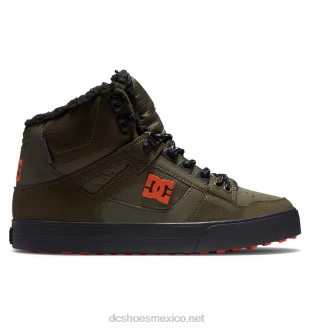DC Shoes zapatos de invierno de caña alta para hombre VGJFD4303 oliva polvorienta/naranja