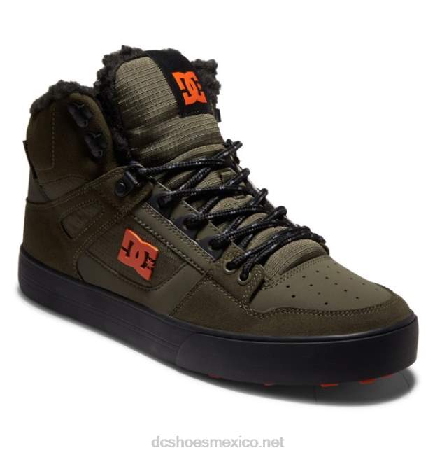 DC Shoes zapatos de invierno de caña alta para hombre VGJFD4303 oliva polvorienta/naranja