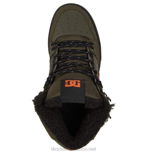 DC Shoes zapatos de invierno de caña alta para hombre VGJFD4303 oliva polvorienta/naranja