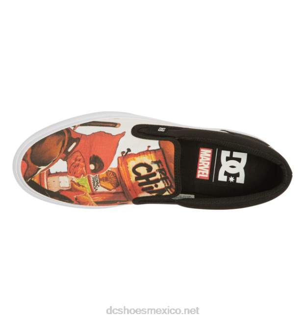 DC Shoes zapatillas sin cordones manual marvel deadpool x dc para hombre VGJFD4392 impresión en blanco y negro