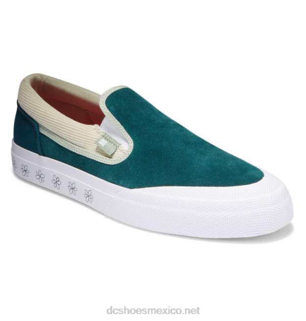 DC Shoes zapatos sin cordones manual x susie VGJFD4375 verde azulado oscuro
