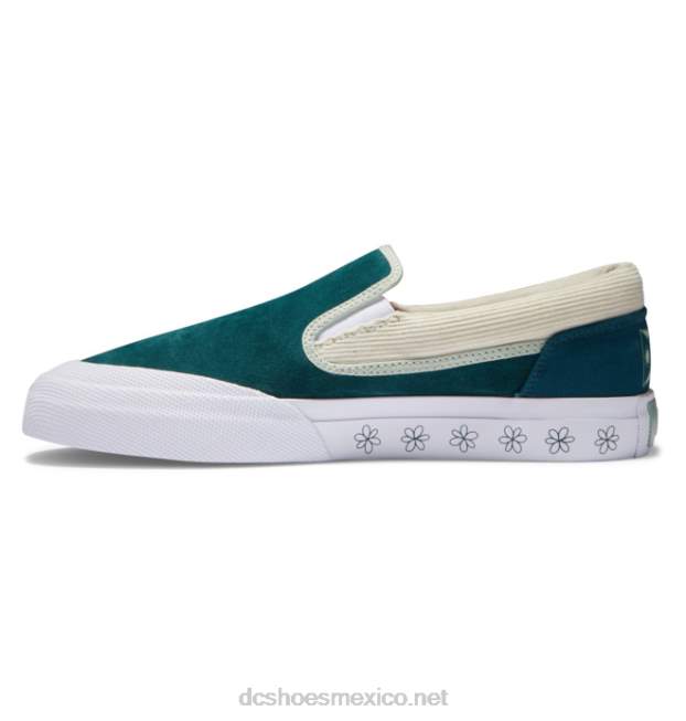 DC Shoes zapatos sin cordones manual x susie VGJFD4375 verde azulado oscuro