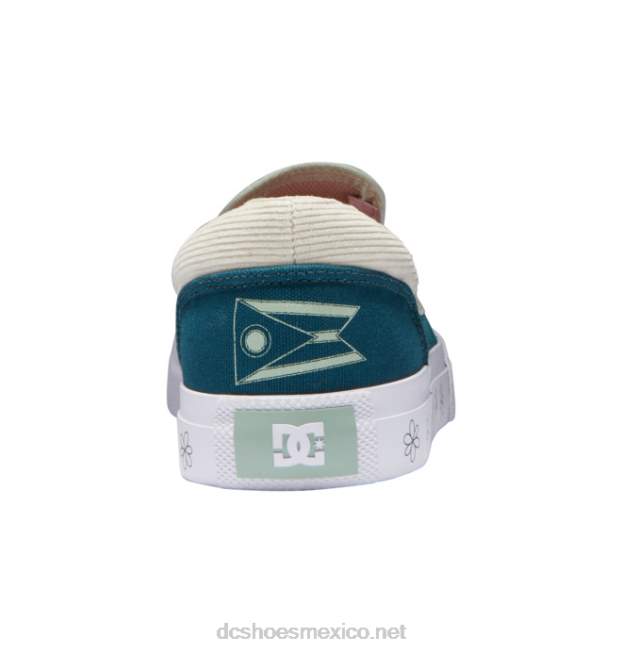 DC Shoes zapatos sin cordones manual x susie VGJFD4375 verde azulado oscuro