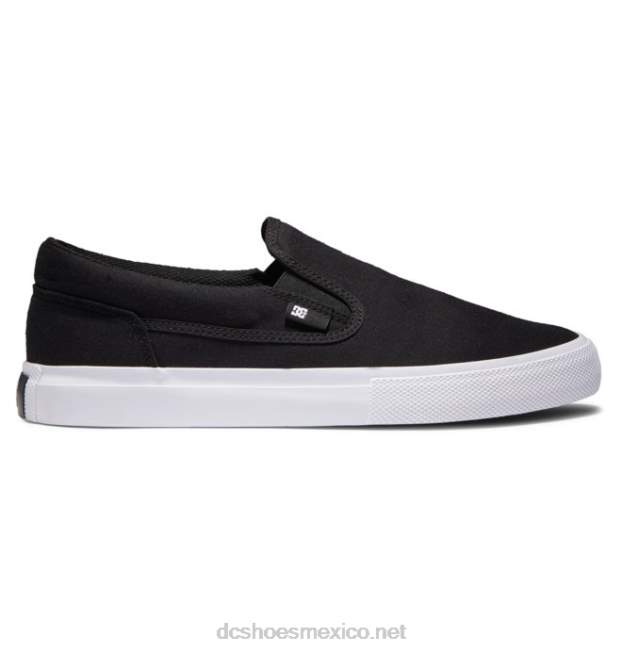 DC Shoes zapatos sin cordones manuales para hombres VGJFD4344 blanco negro
