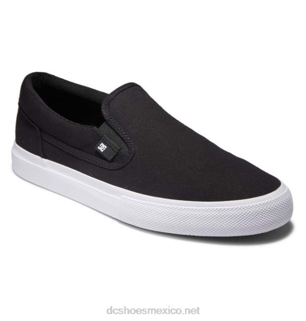 DC Shoes zapatos sin cordones manuales para hombres VGJFD4344 blanco negro