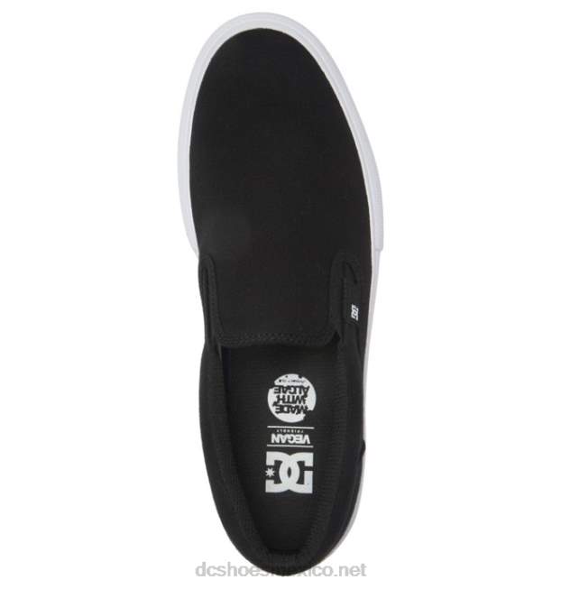 DC Shoes zapatos sin cordones manuales para hombres VGJFD4344 blanco negro