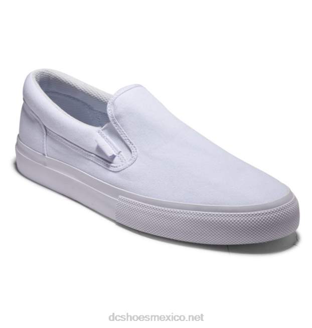 DC Shoes zapatos sin cordones manuales para hombres VGJFD4349 blanco
