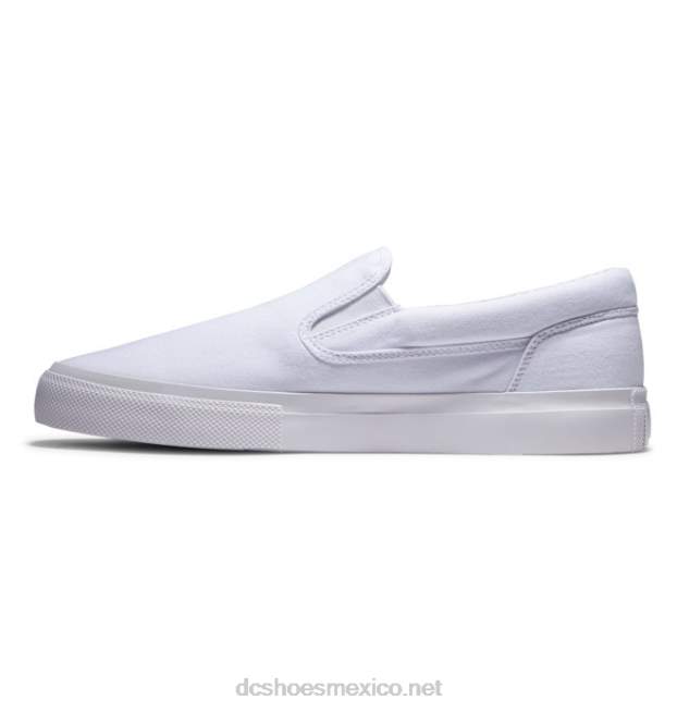 DC Shoes zapatos sin cordones manuales para hombres VGJFD4349 blanco