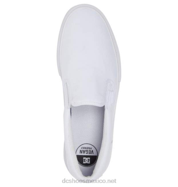 DC Shoes zapatos sin cordones manuales para hombres VGJFD4349 blanco