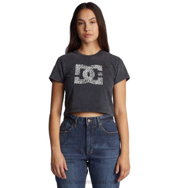 DC Shoes camiseta recortada para bebé con relleno de estrella de dc para mujer VGJFD4485 ácido negro