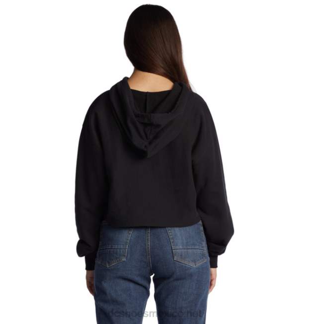 DC Shoes sudadera con capucha corta dc para mujer 2 VGJFD4481 negro