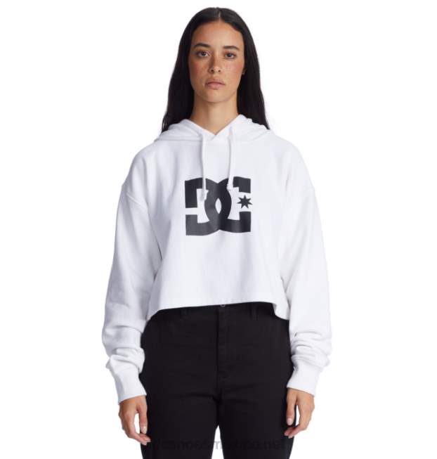 DC Shoes sudadera con capucha corta dc para mujer 2 VGJFD4483 blanco