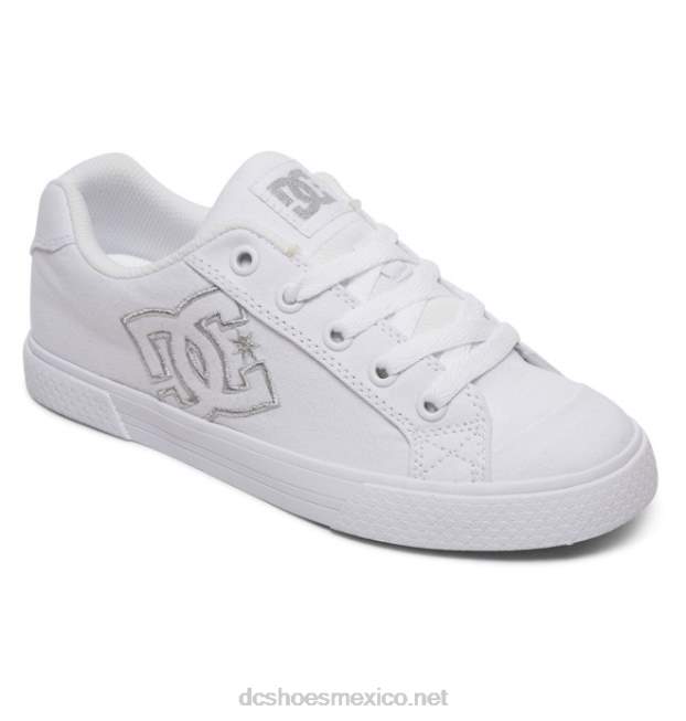 DC Shoes zapatos de lona chelsea de mujer VGJFD4455 plata blanca