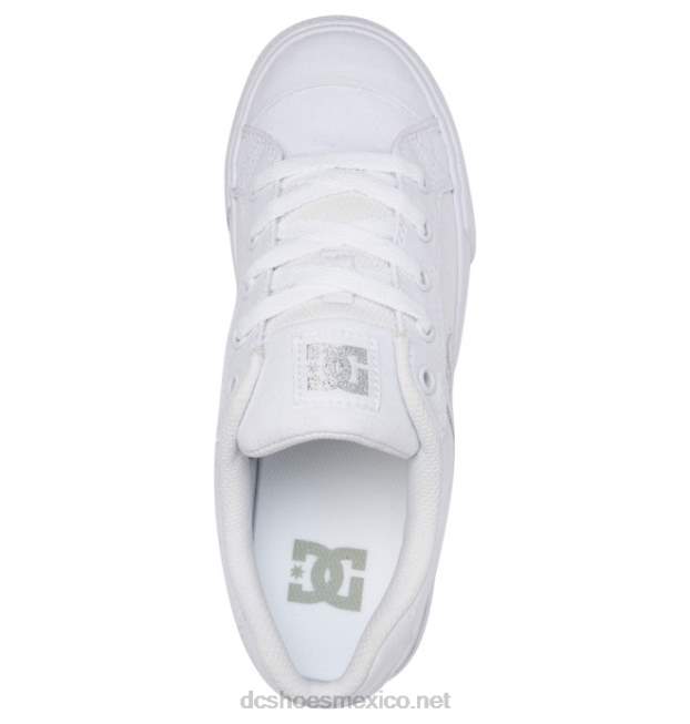 DC Shoes zapatos de lona chelsea de mujer VGJFD4455 plata blanca