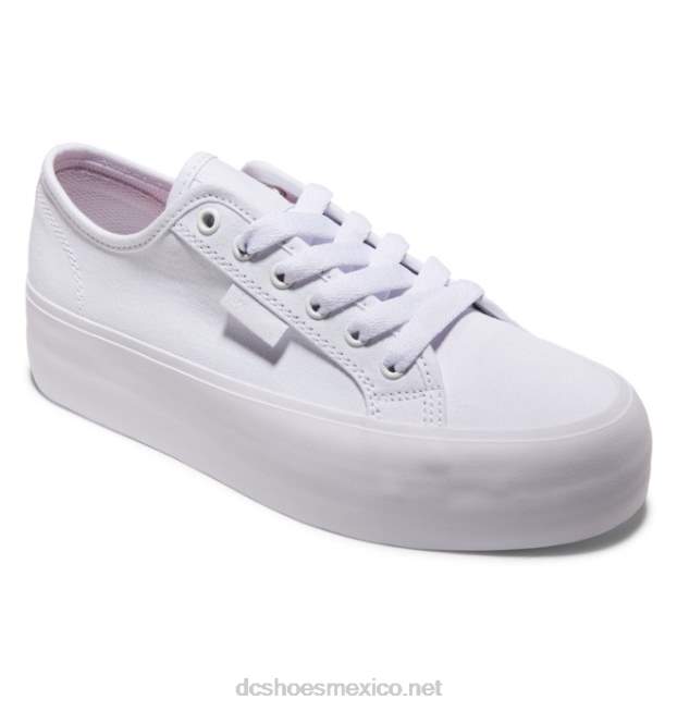 DC Shoes plataforma manual - zapatos de plataforma plana para mujeres VGJFD4473 blanco