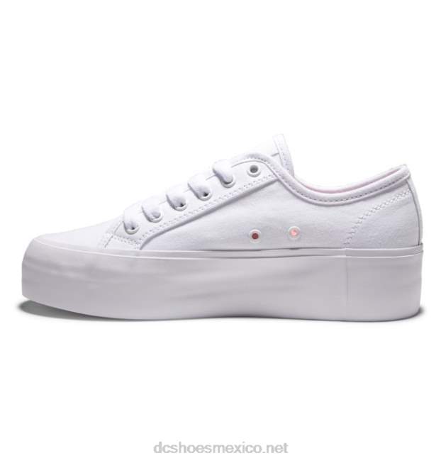 DC Shoes plataforma manual - zapatos de plataforma plana para mujeres VGJFD4473 blanco