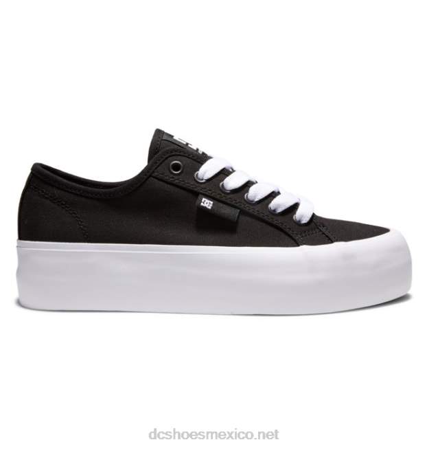 DC Shoes plataforma manual - zapatos de plataforma plana para mujeres VGJFD4474 blanco negro