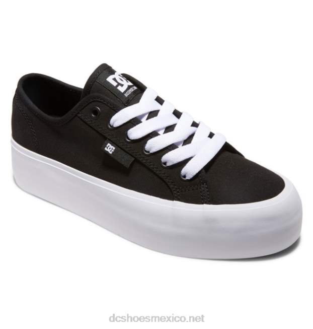 DC Shoes plataforma manual - zapatos de plataforma plana para mujeres VGJFD4474 blanco negro