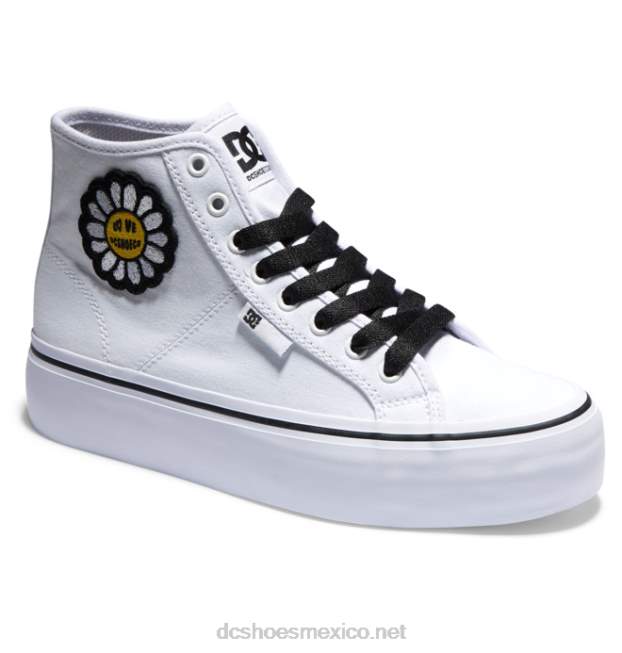 DC Shoes zapatos altos de plataforma alta manual para mujer VGJFD4471 blanco/negro/flor