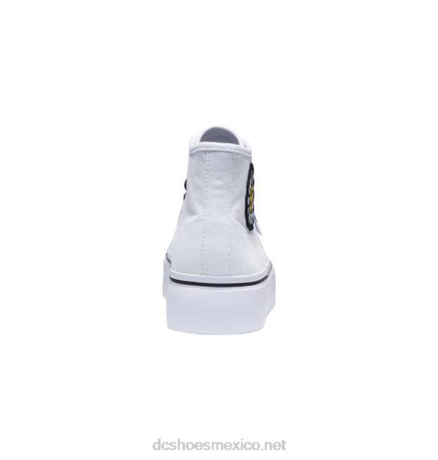 DC Shoes zapatos altos de plataforma alta manual para mujer VGJFD4471 blanco/negro/flor