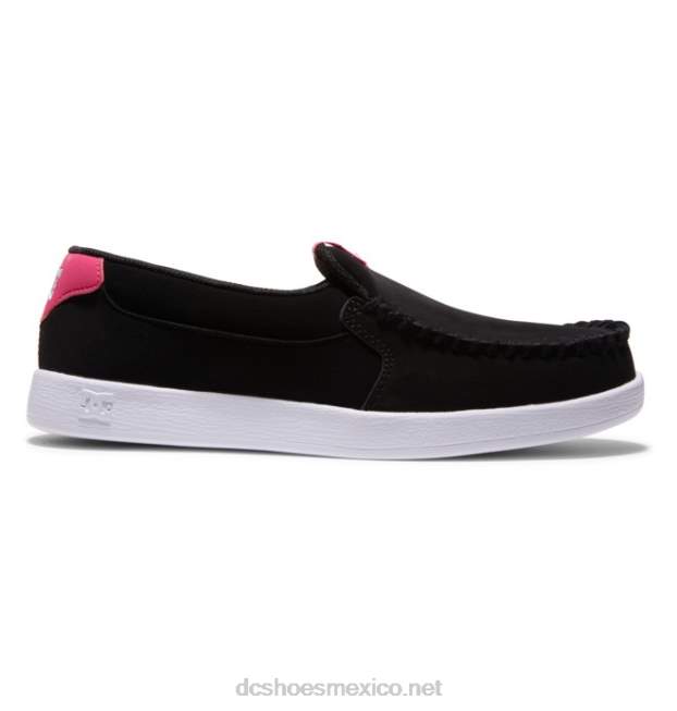 DC Shoes zapatos sin cordones de villano para mujer VGJFD4432 negro/rosa loco