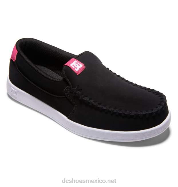 DC Shoes zapatos sin cordones de villano para mujer VGJFD4432 negro/rosa loco