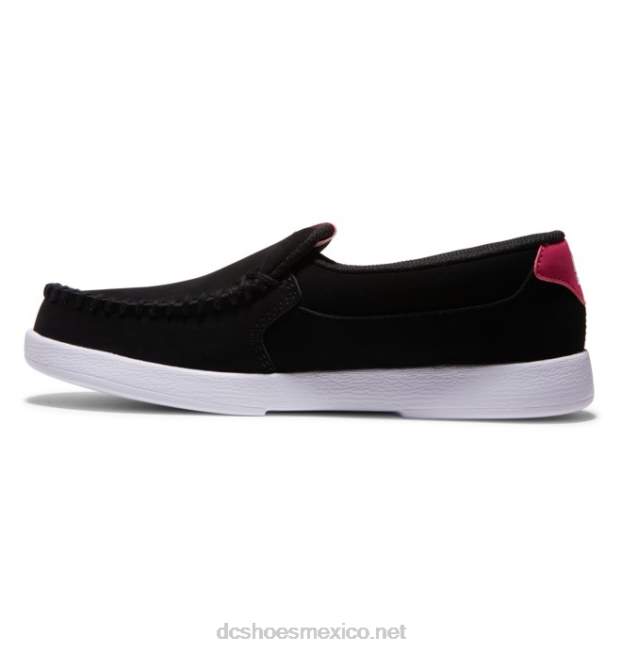 DC Shoes zapatos sin cordones de villano para mujer VGJFD4432 negro/rosa loco