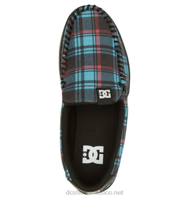 DC Shoes zapatos sin cordones de villano para mujer VGJFD4433 cuadros azules