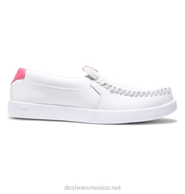 DC Shoes zapatos sin cordones de villano para mujer VGJFD4436 blanco/rosa