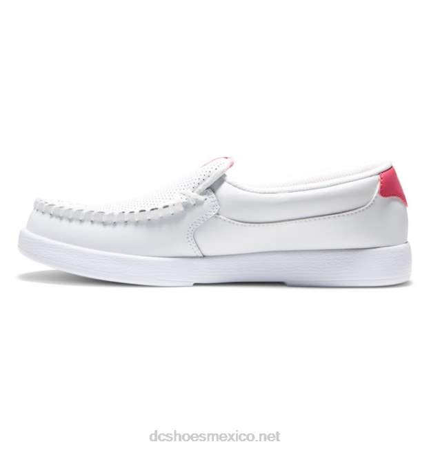 DC Shoes zapatos sin cordones de villano para mujer VGJFD4436 blanco/rosa