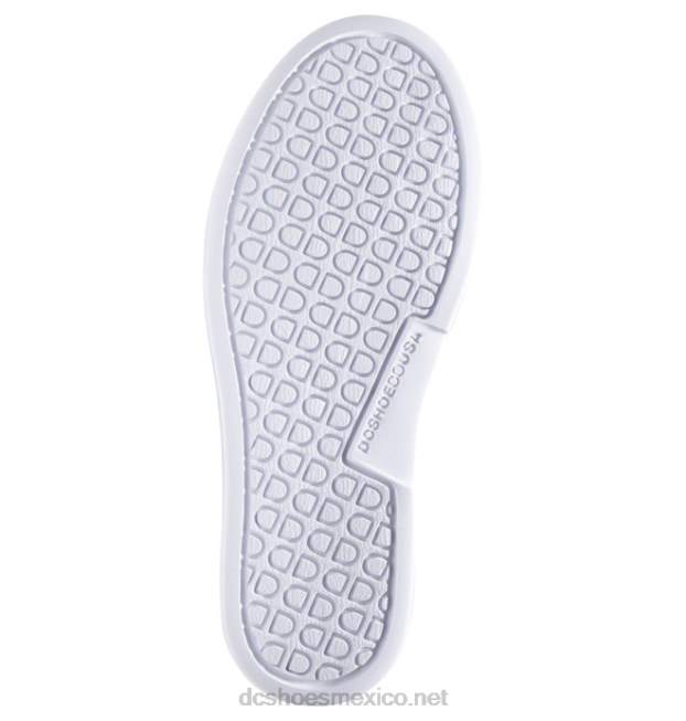 DC Shoes zapatos sin cordones de villano para mujer VGJFD4436 blanco/rosa